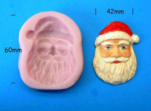 Santa Face Silicone Mould - Click Image to Close